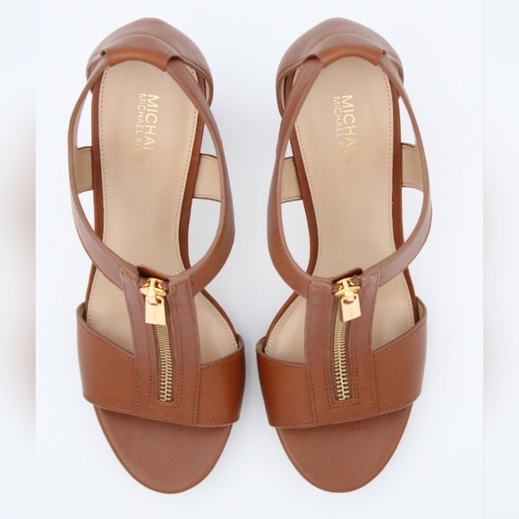 Michael Kors Leather Sandal, Saddle Brown (Size 7.5M, NWT) - Picture 4 of 9